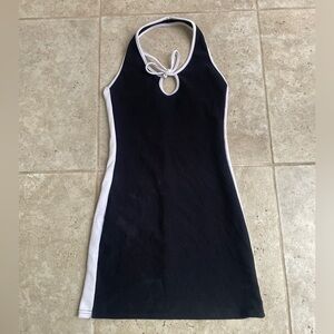 Black and White Halter Dress